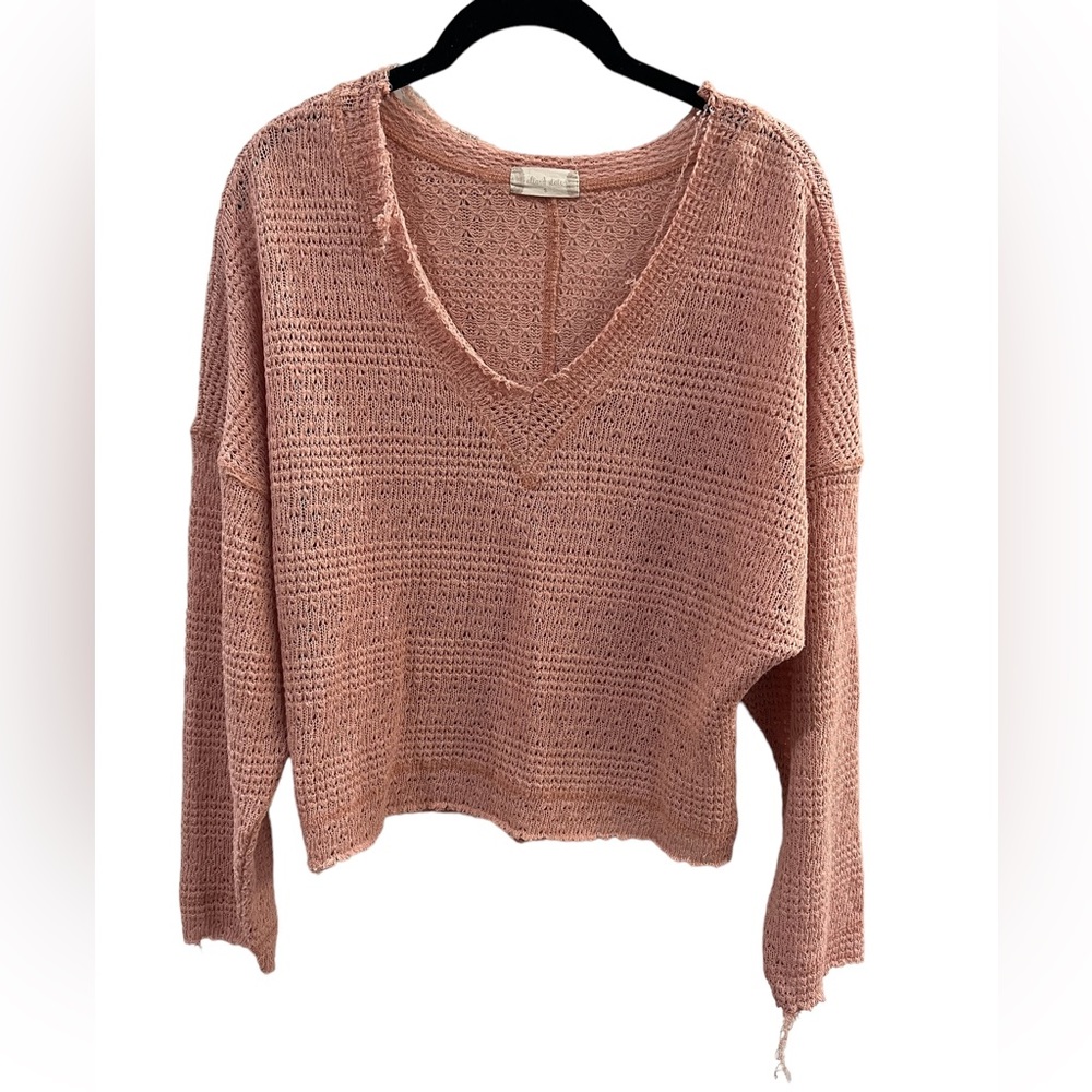 Altar’d State Women’s Distressed Pink Sweater Size S